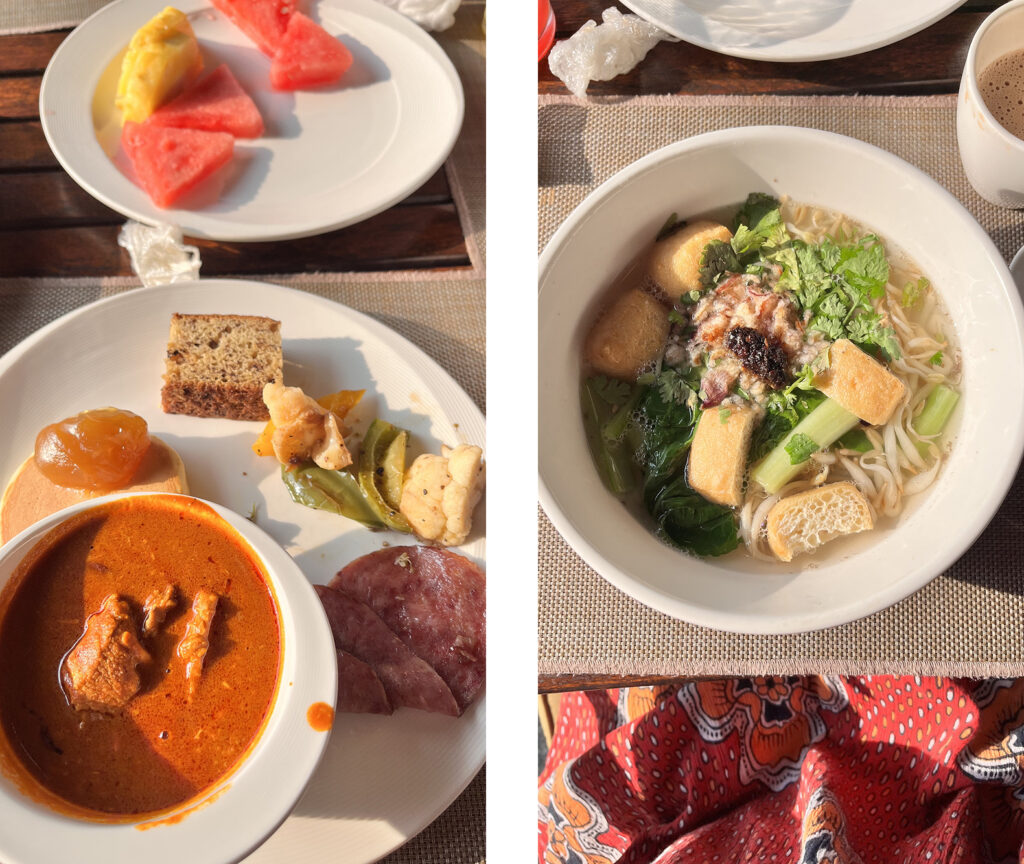 パン コール ラウト リゾートの朝食ブッフェ。チキン・カレーとロティ・チャナイ最高。